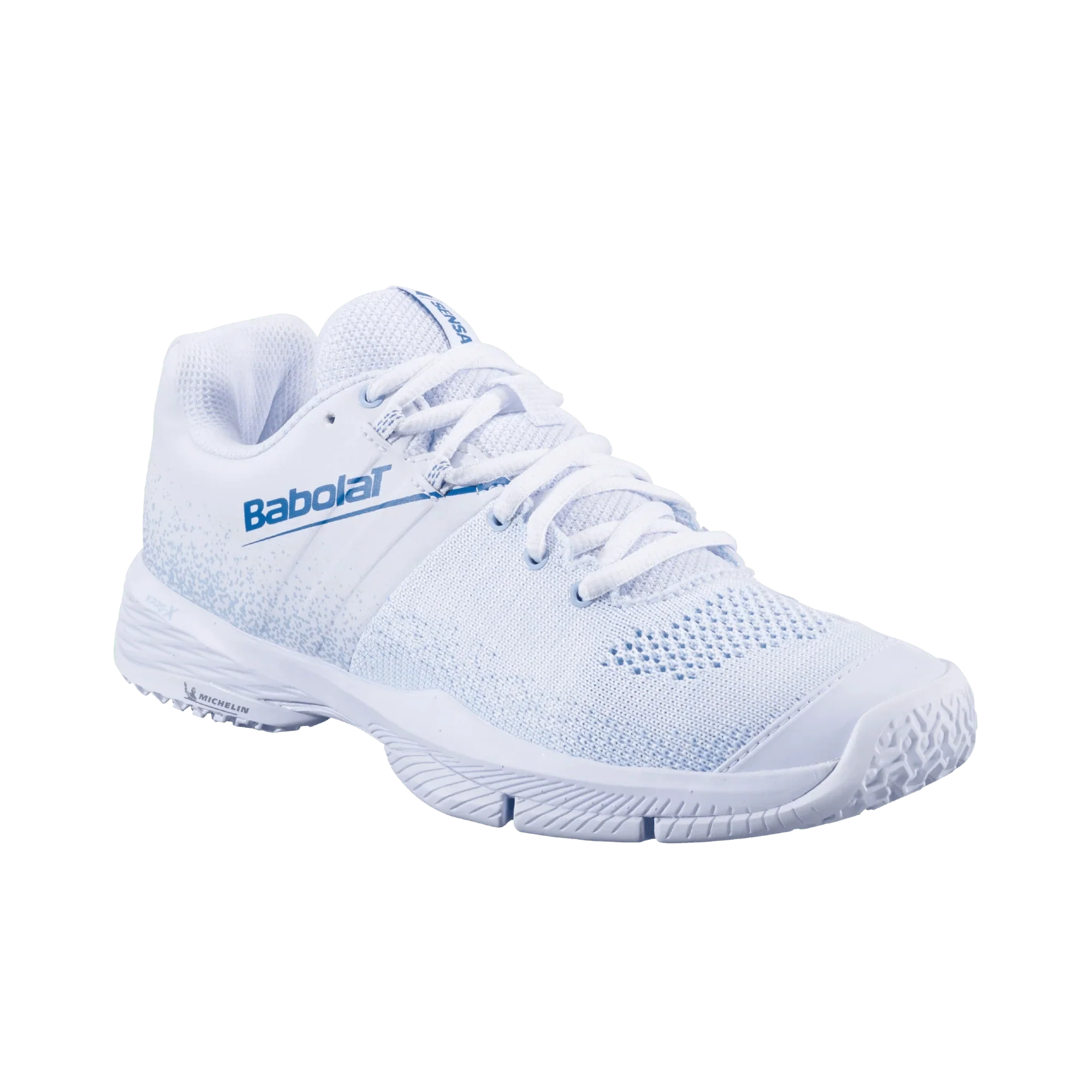 Babolat Sensa White/ Cool Blue Women Padel Shoes - Bell Racket Store