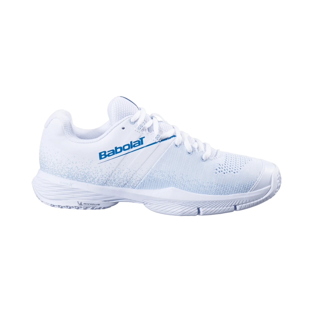 Babolat Sensa White/ Cool Blue Women Padel Shoes - Bell Racket Store