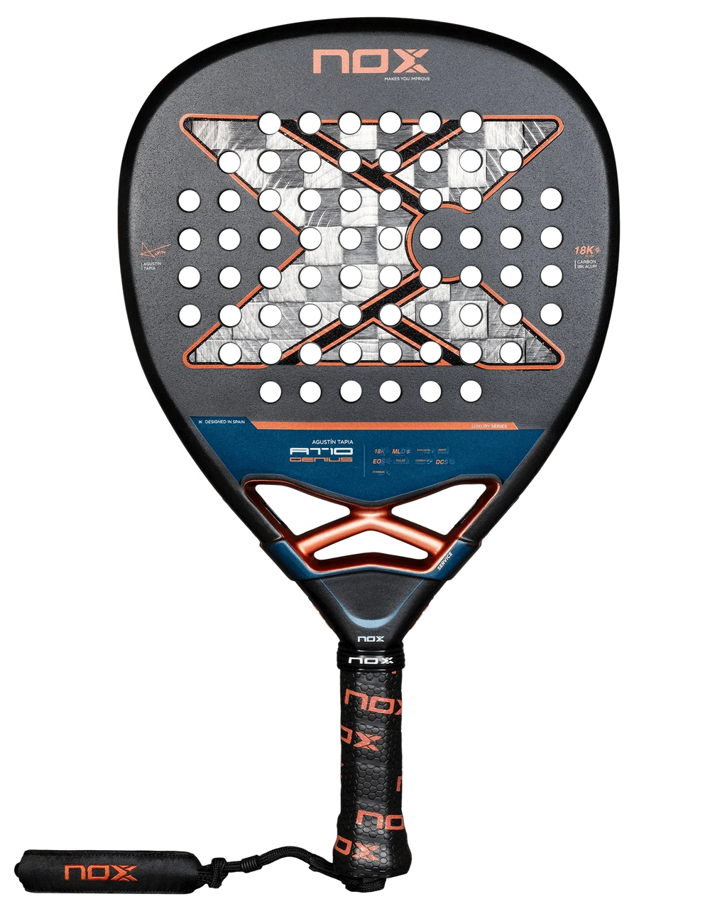 Nox AT10 Luxury GENIUS ATTACK 18K Alum 2025 by Agustin Tapia - Bell Racket Store