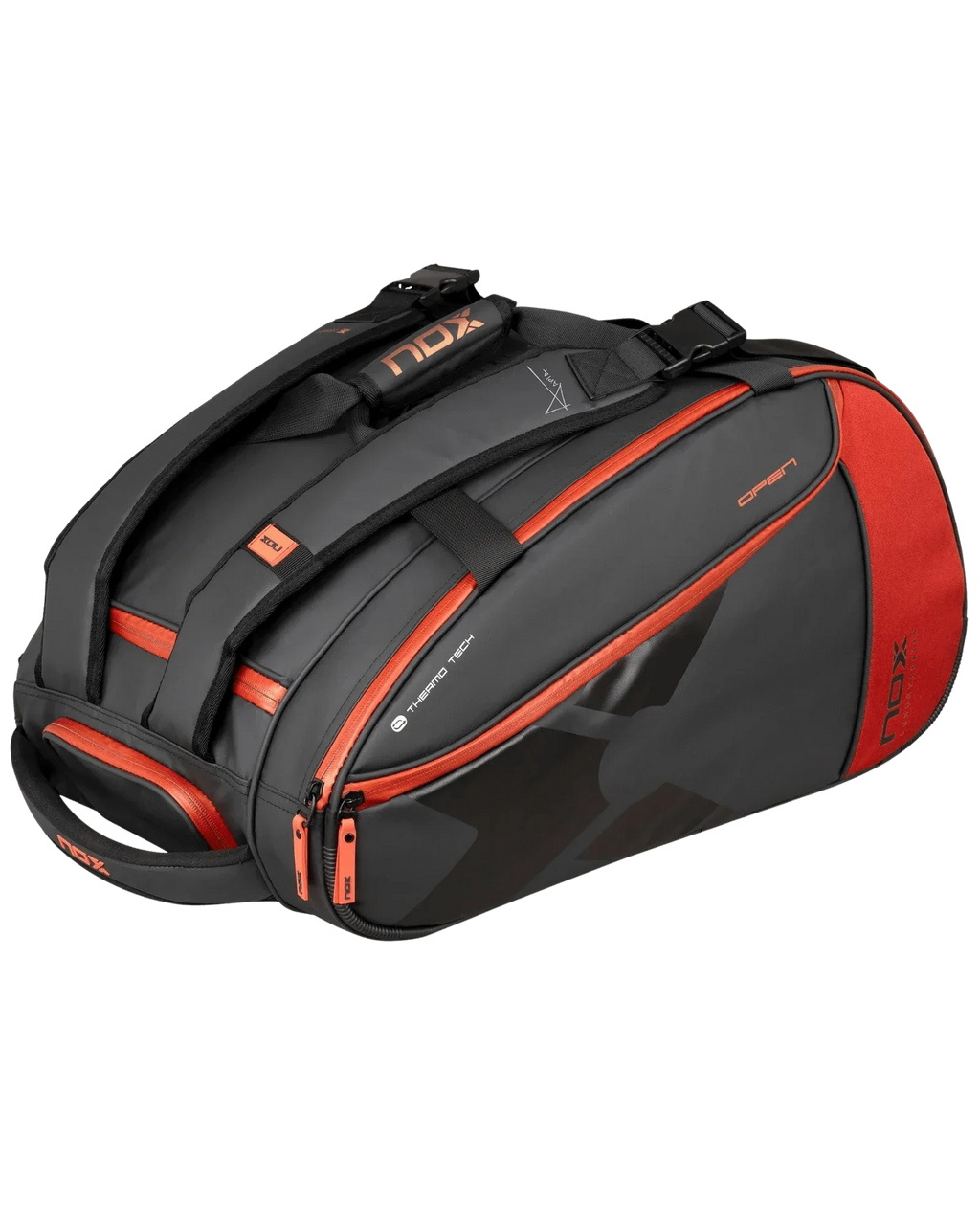 Nox LUXURY OPEN Series Black/Red Padel Bag - Bell Racket Store